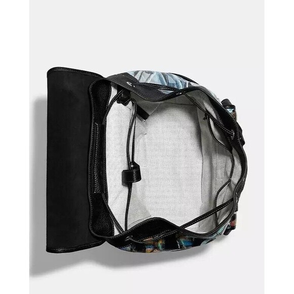 COACH MINT + SERF CARRIAGE BACKPACK Black Multicolor Graffiti Unisex CD676 NWT main image 7